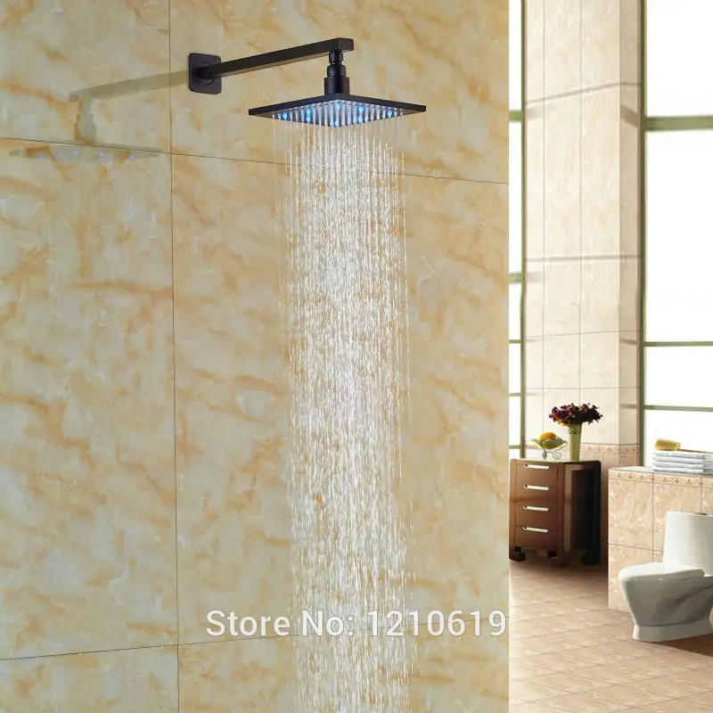 Новая меняющая цвет Светодиодная головка для душа 8 дюймов с ручкой бронзовая