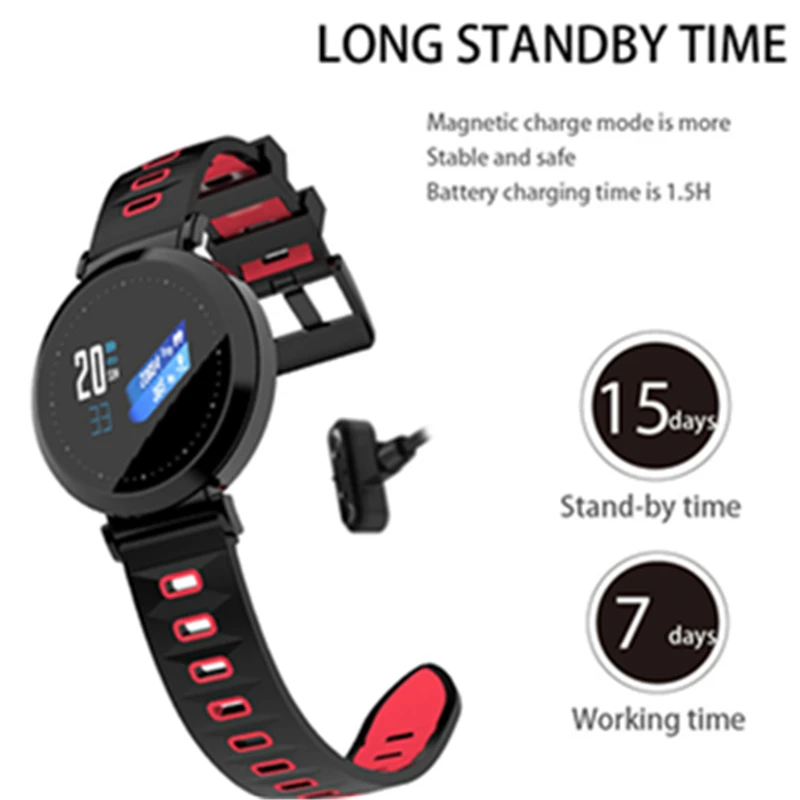 OGEDA мужские smart watch фитнес тренировка запястья ремешок шагомер сердечного ритма