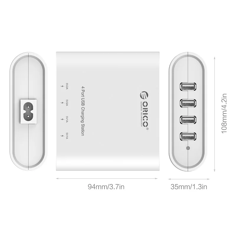USB Мобильный телефон ORICO с 4 портами настольное зарядное устройство портативное