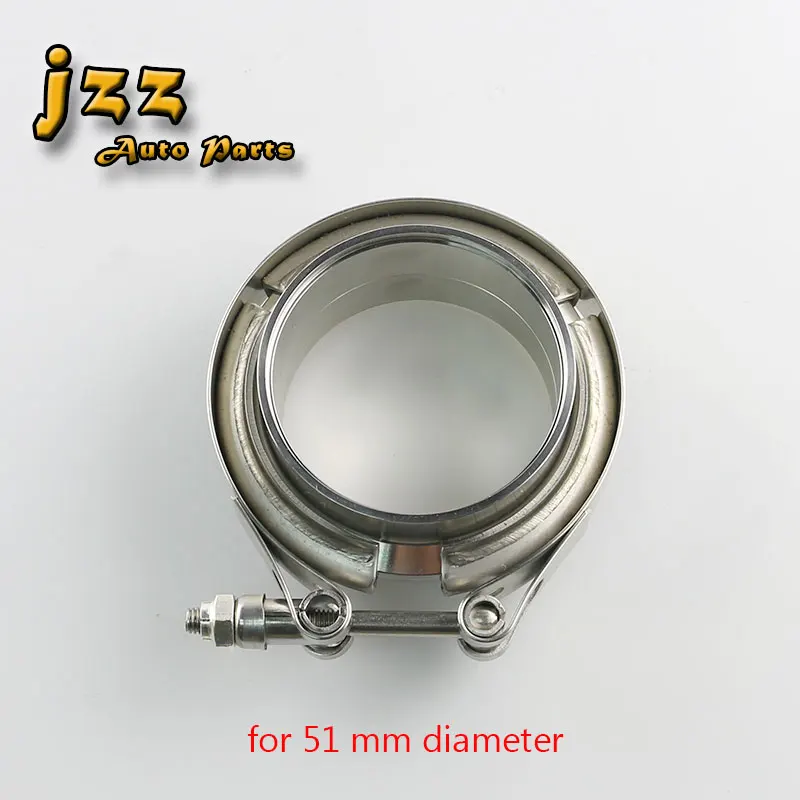 JZZ нержавеющая сталь 201 V-Band фланец зажим комплект мужской/женский для турбо выхлопные трубы для 2 ''2,5'' 3 ''глушитель - Цвет: 51mm