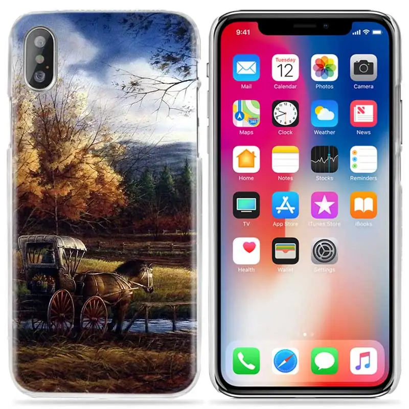 06 Чехол для iPhone XS Max XR X 10 7 7 S 8 6 6 S Plus 5s SE 5 4s 4 5C прозрачный ПК твердый пластиковый чехол Capa чехол для телефона Coque Horse Animal - Цвет: 06