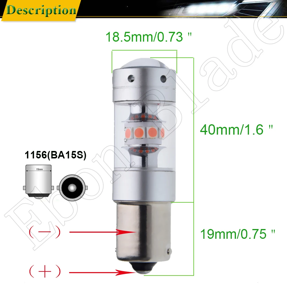 1156 BA15S P21W 1157 BAY15D P21/5W Автомобильный светодиодный светильник 3030 140W авто тормоз