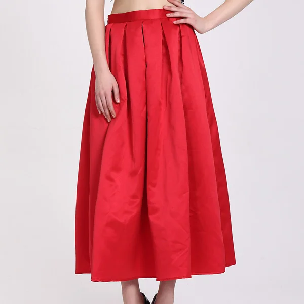 

24 Colors Customize Ladies Design Long Maxi Satin Skirt Womens Sexy Slim Fit pleated skirts