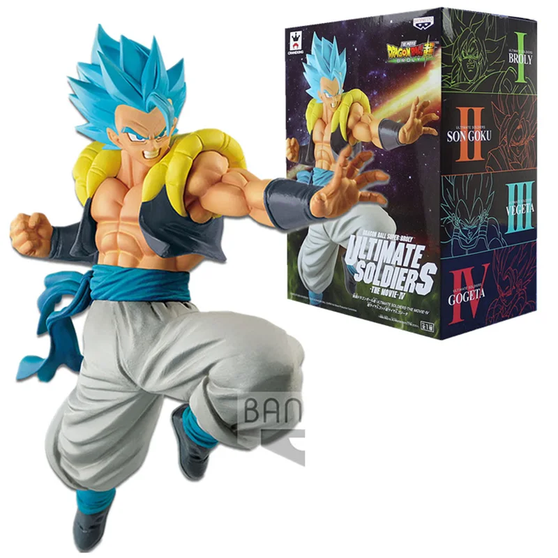Banpresto аниме Dragon Ball Z DBZ Супер Saiyan Blue Goku Vegeta in Gogeta VS Broli ПВХ модель игрушки 22 см