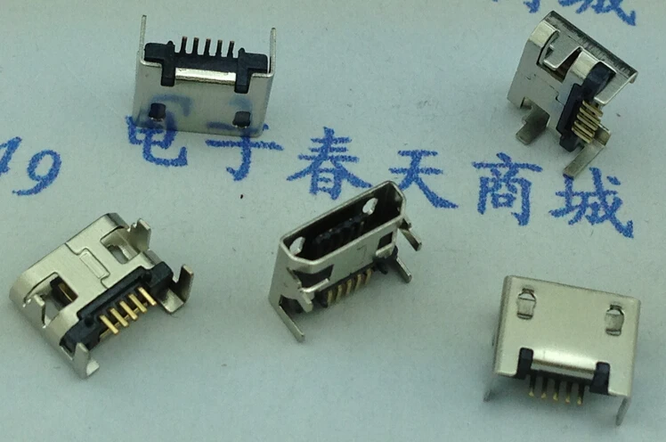 20 шт. разъем Micro USB 5pin seat Jack usb DIP4 ножки четыре вставки plate mini для мобильного