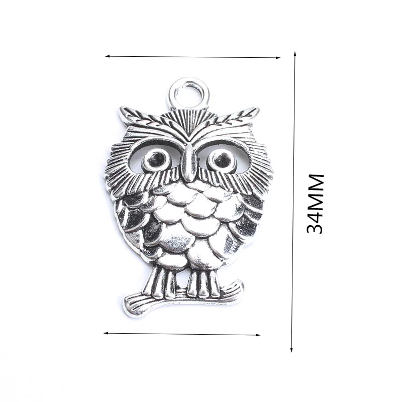 10 шт./лот винтажные металлические подвески в виде совы для изготовления