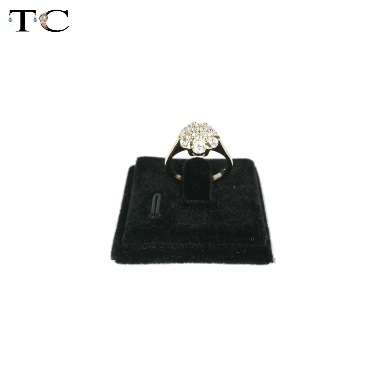 Подставка держатель для колец черная бархатная витрина ювелирных украшений