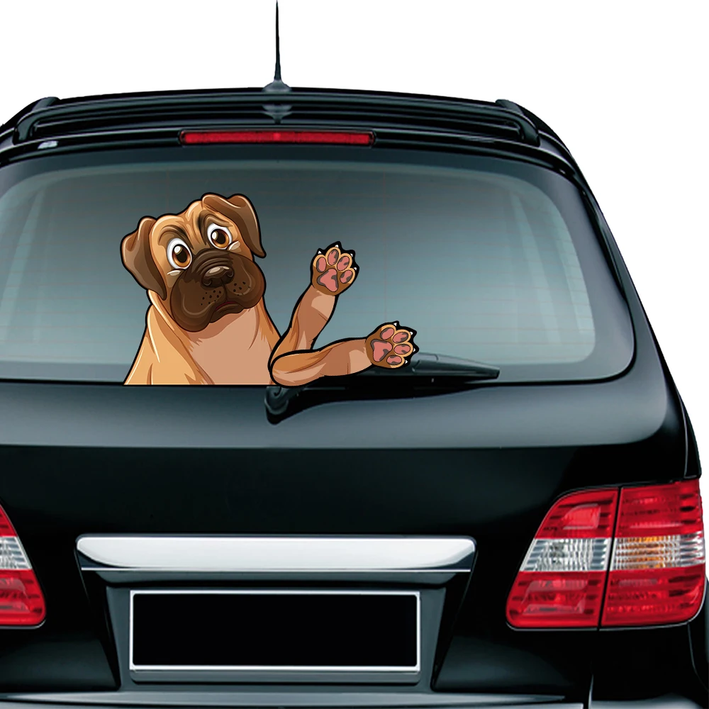 Мопс развевающиеся наклейки для стеклоочистителей ПВХ стайлинга автомобилей