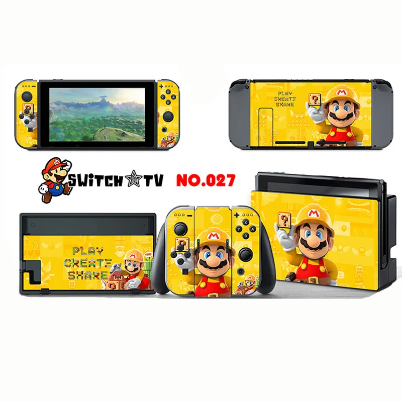 Виниловые наклейки для Pokemen/Zelda Decal Cover Набор для консольный переключатель Nintendo и Joy-Con Controlle - Цвет: 027