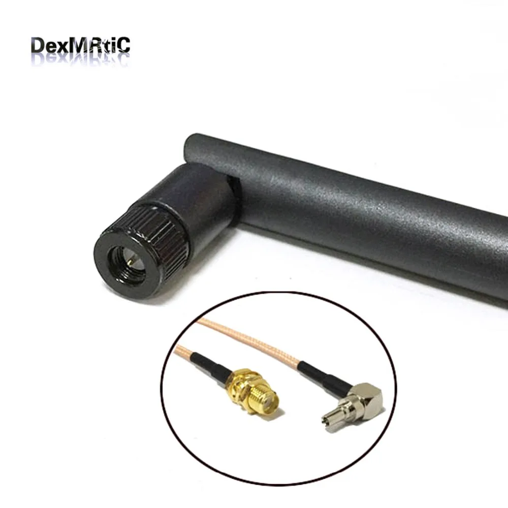 Резиновая антенна 3G 5dBi 850/900/1800/1900/2100 МГц SMA разъем + Гнездовой К CRC9 гнездовой RG316
