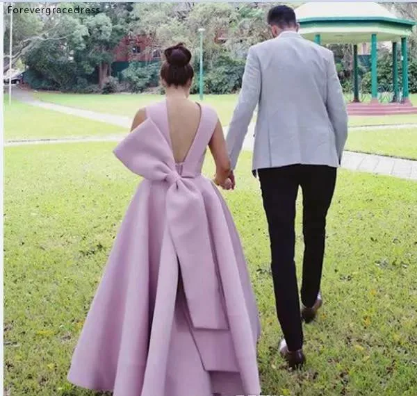 Платье подружки невесты с большим бантом мусульманское арабское летнее для