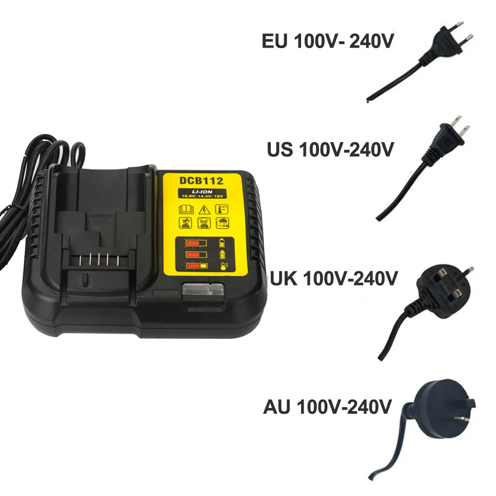 DCB112 Li-Ion Батарея Зарядное устройство для Dewalt 10,8 V 12V 14,4 V 18V DCB112 DCB200 DCB101 DCB140 DCB105 Batteria