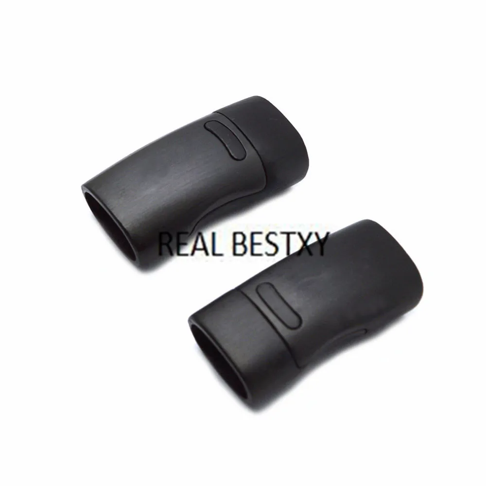 2pcs matt black 2 шт./лот логотип на заказ Нержавеющая сталь простой магнитный замок застежка для кожаных браслетов DIY ювелирных изделий матовый/глянцевый - Цвет: 2pcs matt black