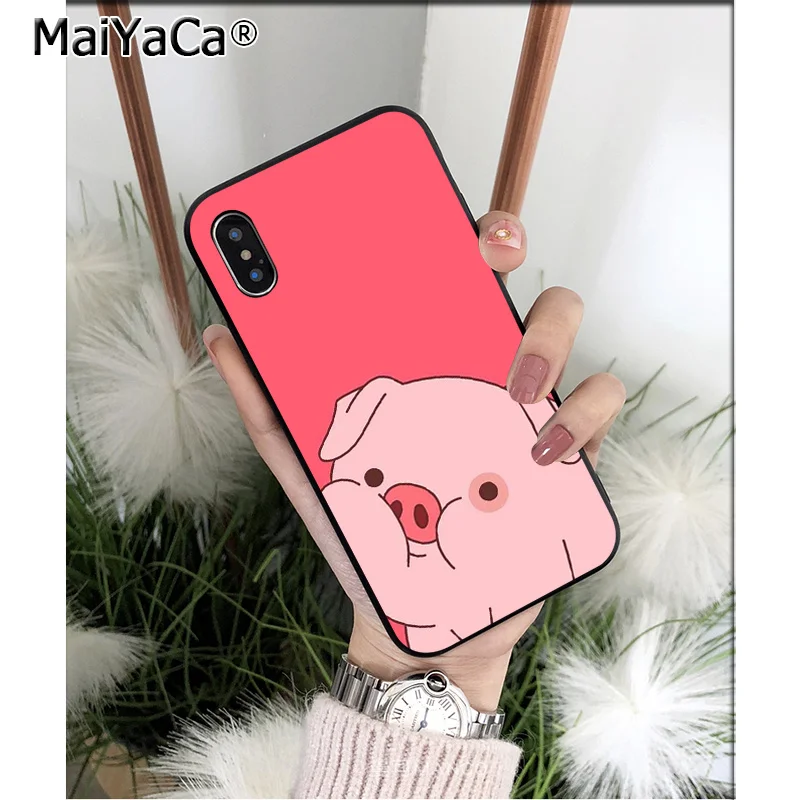 A5 MaiYaCa Гравити Фолз Waddles милый поросенок Силиконовый ТПУ мягкий черный чехол для телефона для Apple iPhone 8 7 6 6S Plus X XS MAX 5 5S SE XR - Цвет: A5