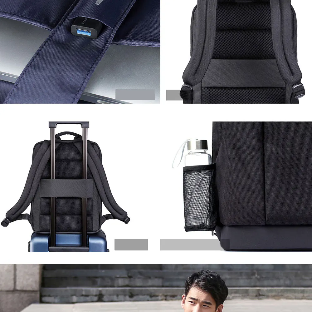 Xiaomi Mi рюкзак классический Бизнес рюкзаки 17L Ёмкость студентов сумка для ноутбука Для мужчин Для женщин сумки для ноутбука диагональю 15 дюймов, Лидер продаж
