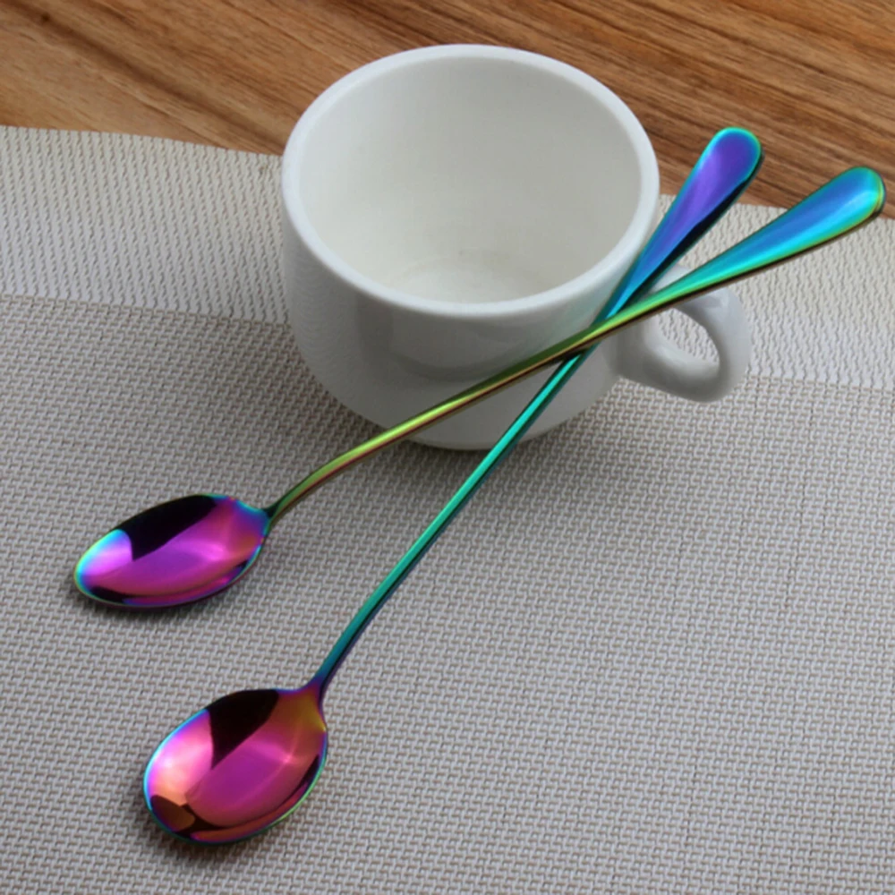 6 шт. Нержавеющая сталь ложка творческий Кофе Мороженое Конфеты Teaspoon Кухня сад