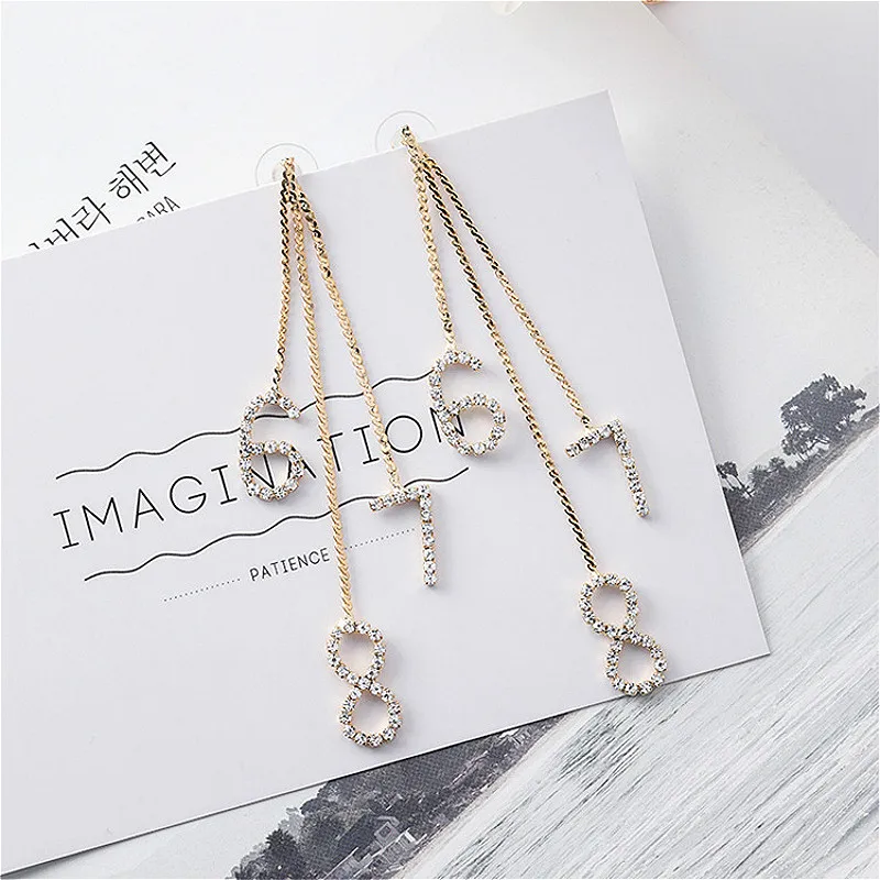 Nihaojewelry личность цифровой кисточкой Серьги каблук 10 см длинной цепи для Женщины