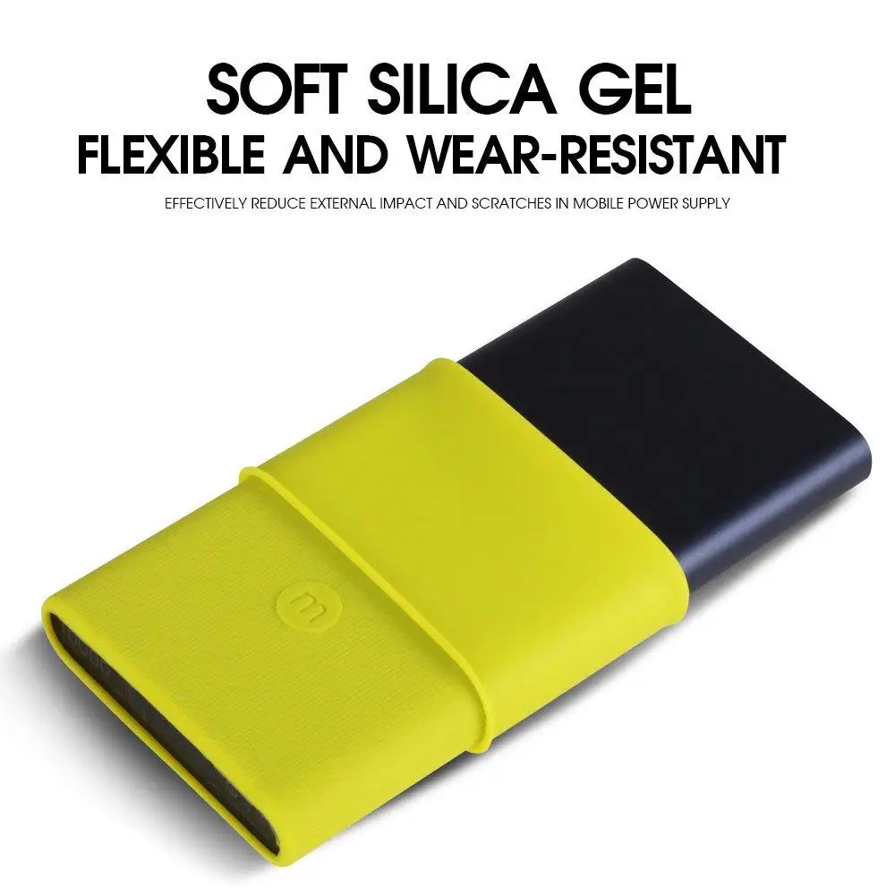 Silicone Protector Case Cover Skin Sleeve Bag for New Xiaomi Xiao Mi 2 10000mAh Dual USB Power Bank Powerbank Accessory colorful