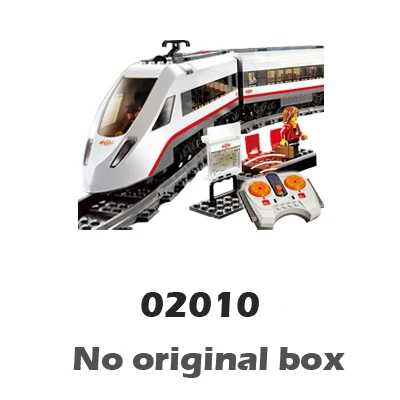 No original box 610 шт городской моторизованный пульт дистанционного управления высокоскоростной пассажирский поезд RC 02010 фигурные строительные блоки игрушки совместимы с Лаго - Цвет: No original box