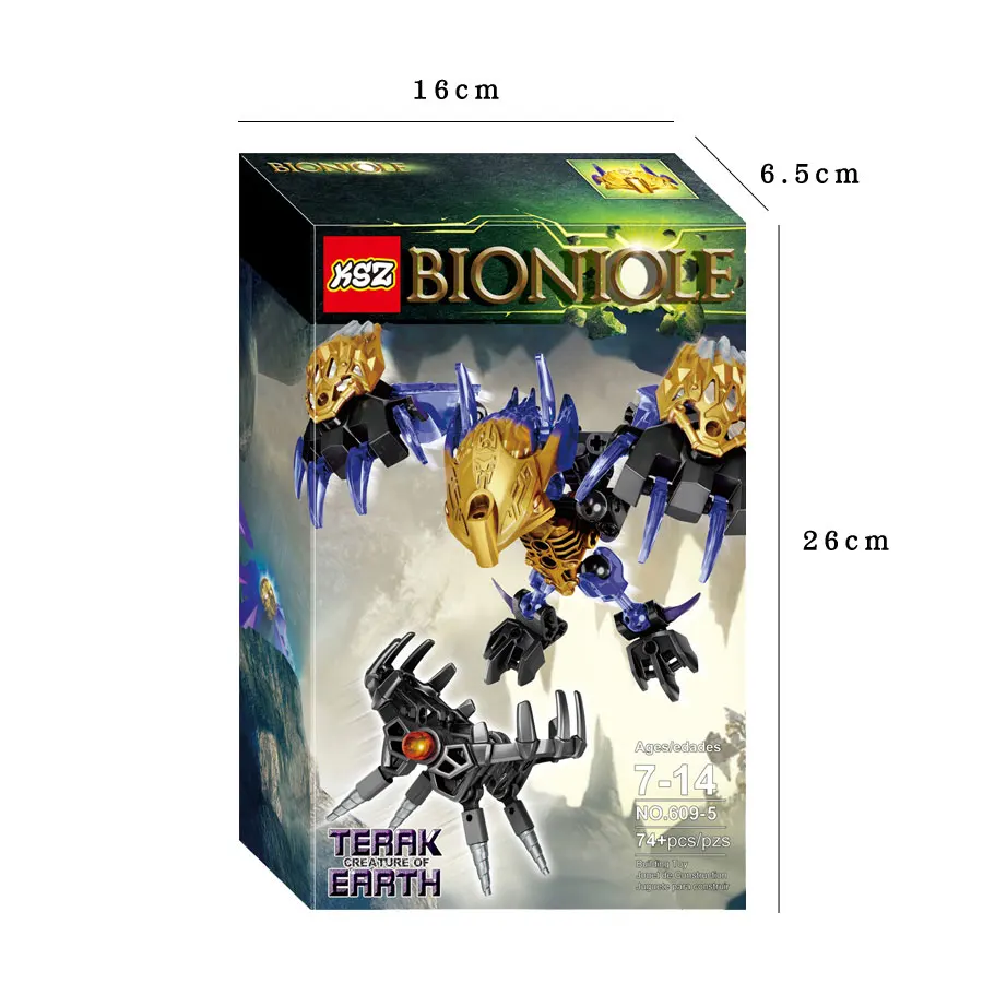 Reedcall 74 шт Bionicle Terak Creature of Earth 71304 Строительный набор совместимых Legoings строительные