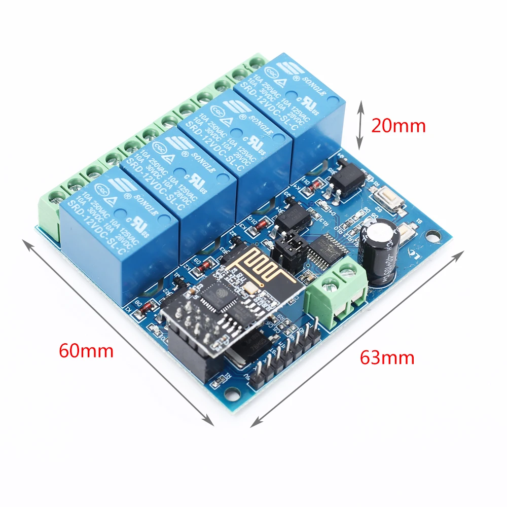 ESP8266 4-Канальный Релейный модуль Wi-Fi для умного дома с дистанционным управлением