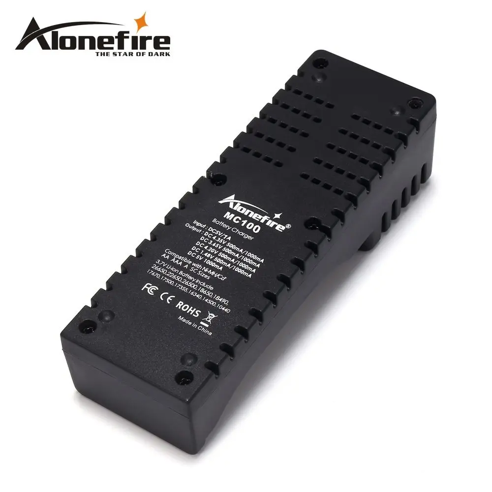 Зарядное устройство AloneFire MC100 18650 для перезаряжаемого аккумулятора 26650 16340 CR123 1 2 в