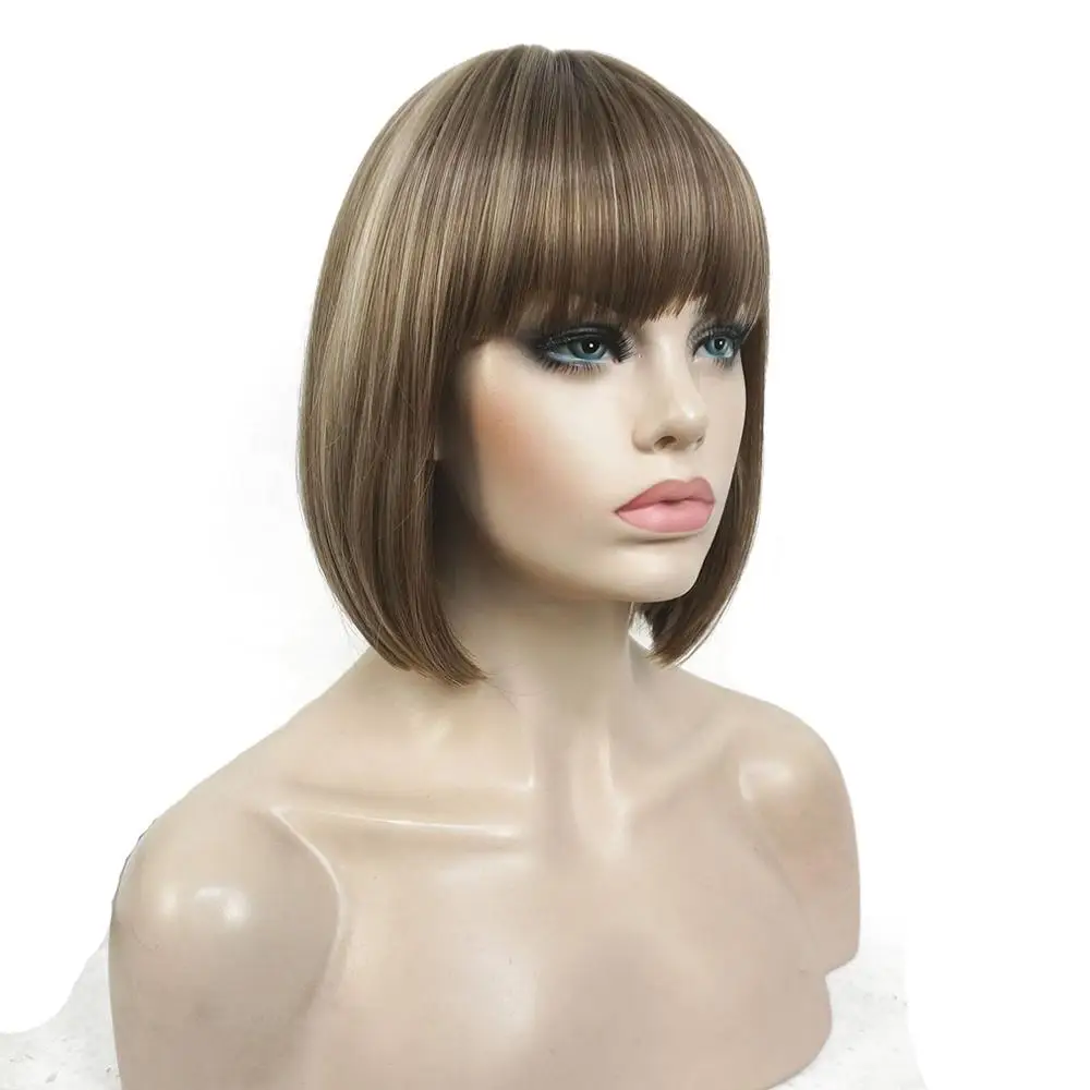 GX5339-14-24 StrongBeauty женские парики боб черные волосы короткие прямые натуральные синтетические монолитным парик - Цвет: GX5339-14-24