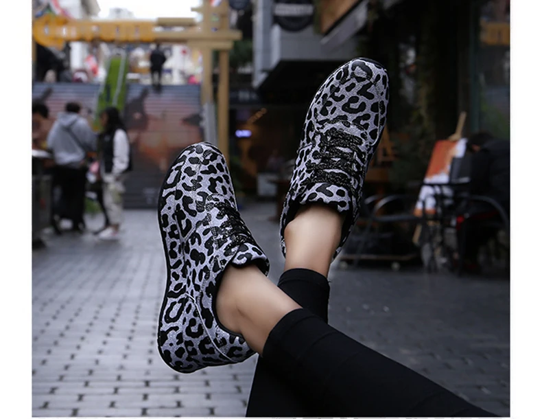 Dropshipping Women Casual Shoes Sexy Leopard Print Women Sneakers Shoes Zapatos De Mujer Sapato Feminino XXZ63