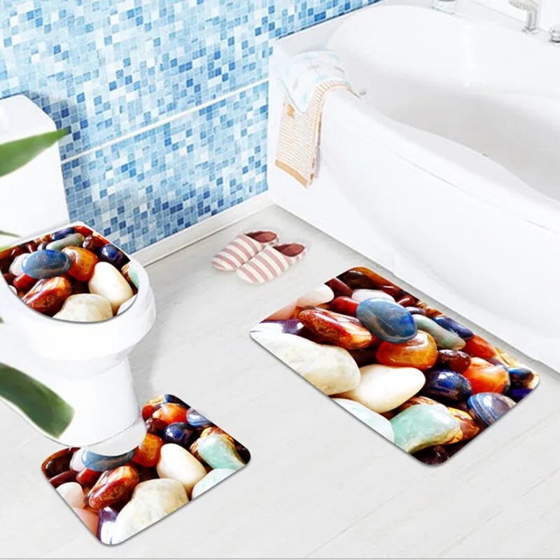 3 шт./компл. Starfish булыжник шаблон анти-silp Для ванной Коврики фланель контур Ковры