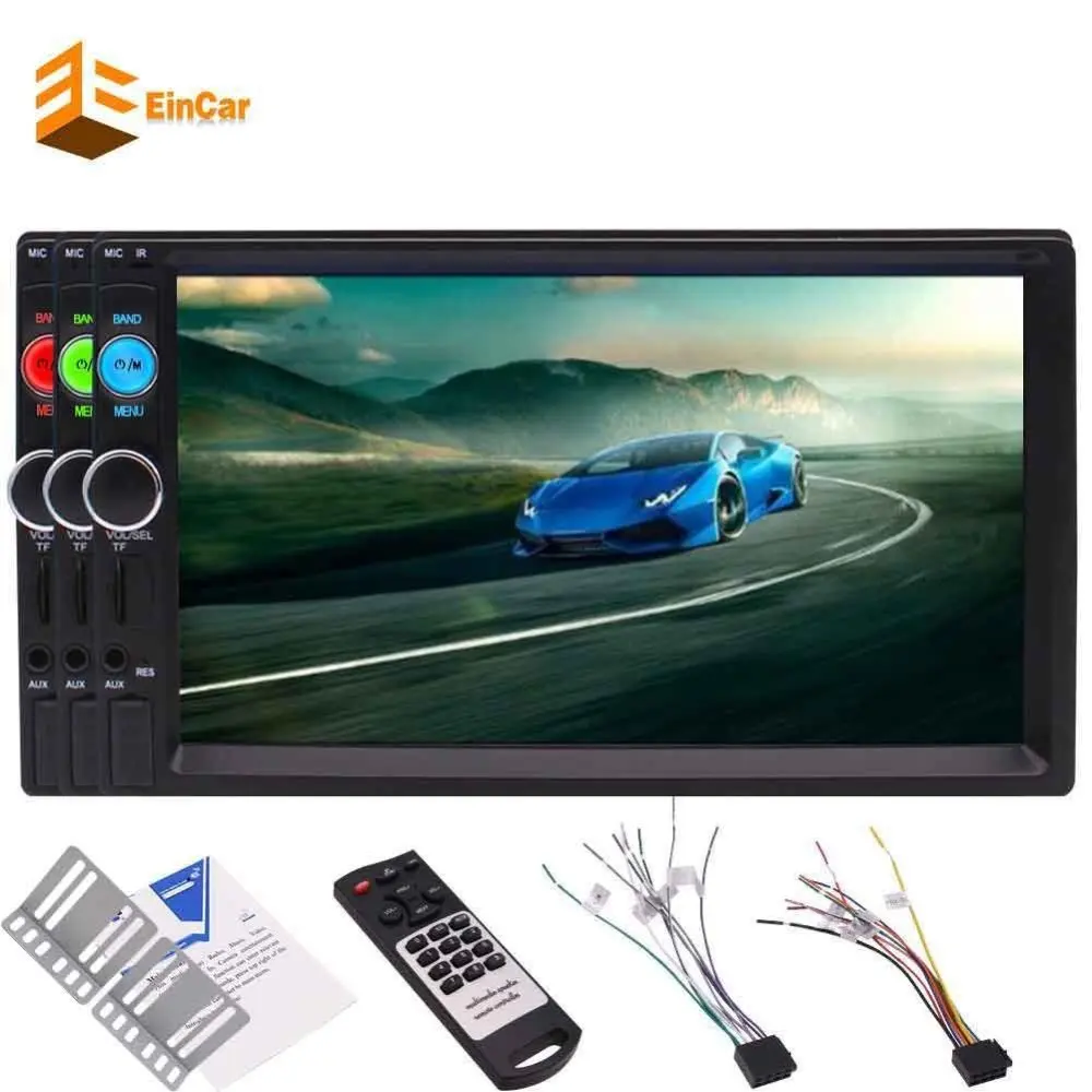 EinCar 7 дюймов 2 Din автомобильные стереонаушники MP5 плеер HD Bluetooth автомобильное радио