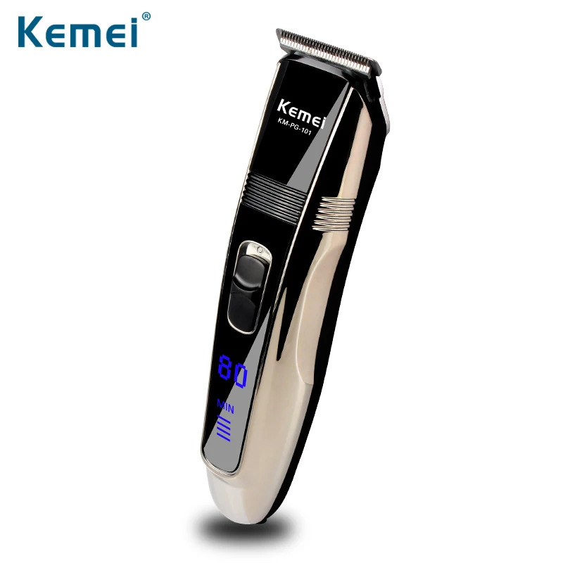 Электрический триммер для волос Kemei перезаряжаемая Мужская машинка стрижки ЖК