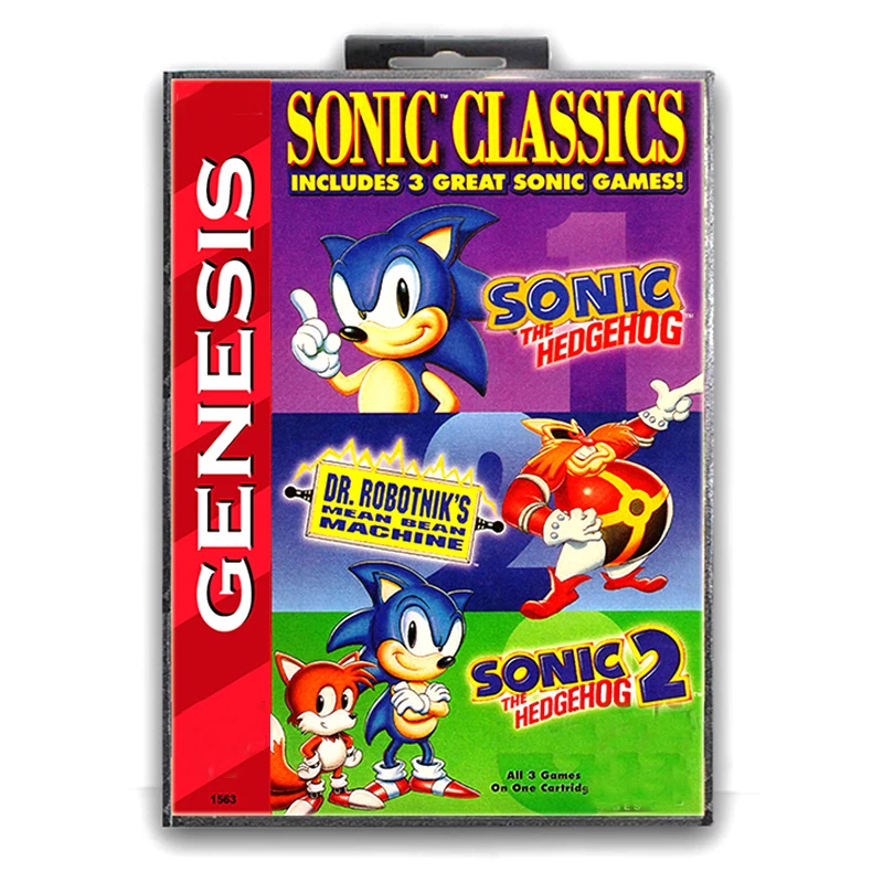 Sonic Classics с коробкой для 16-битной игровой карты Sega MD Mega Drive видеоконсоли Genesis |
