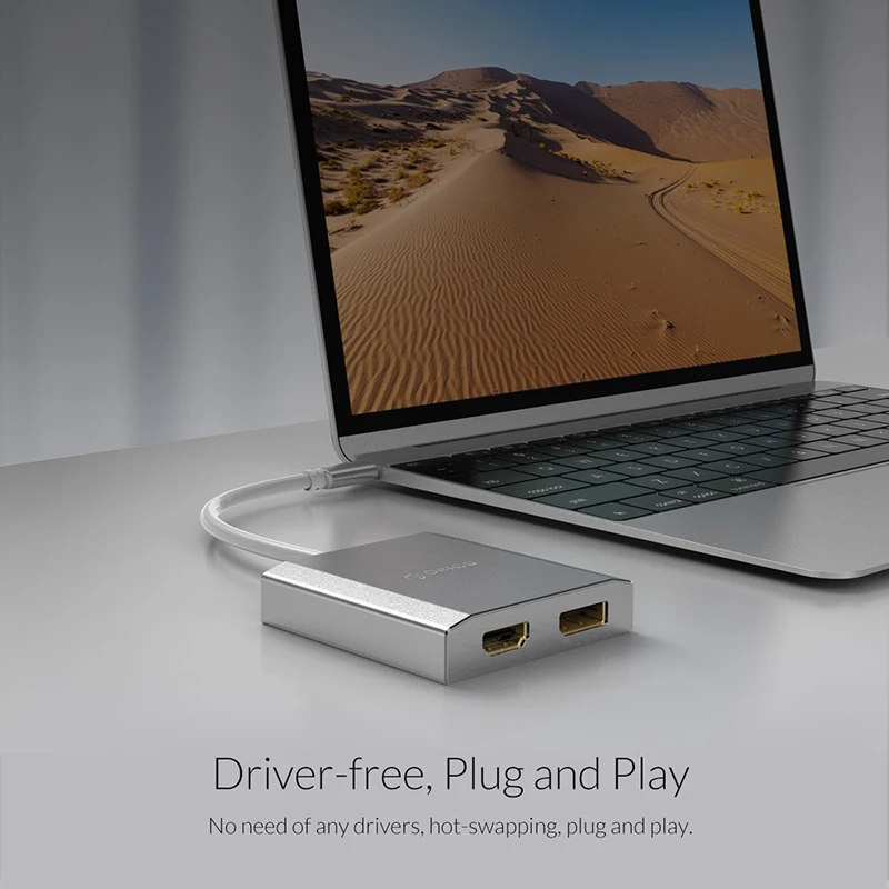Кабель для видеосъемки ORICO Silver type C в HDMI + DP большой экран 4K HD дисплей высокая
