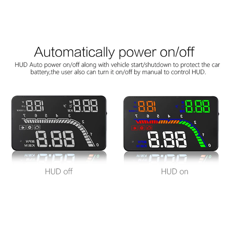 Автомобильный 4 дюймовый дисплей HUD на лобовое стекло подключение Plug and Play