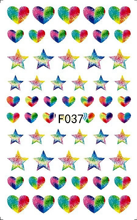 3 листа сердце звезды дизайн ногтей декоративные стикеры бриллианты драгоценные