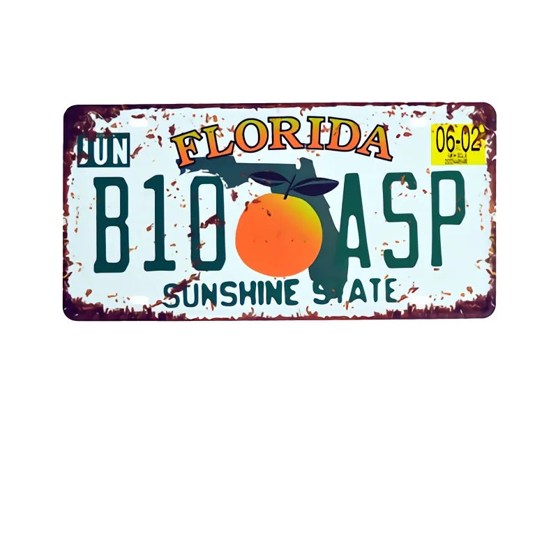 Colorado Florida винтажный номер для гаража, номерного знака, металлическая жестяная вывеска, настенная живопись, грузовик, железное ремесло, домашний бар, декор N074 - Цвет: 20