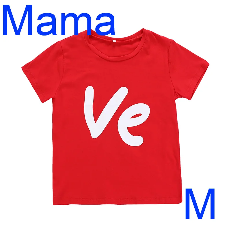 MAMA M SOSOCOER/Семейные Комплекты Одежда «Мама и я» Футболки для всей семьи одинаковые Комплекты Одежда для папы, мамы и сына с надписью «Love me»; сезон лето - Цвет: MAMA M