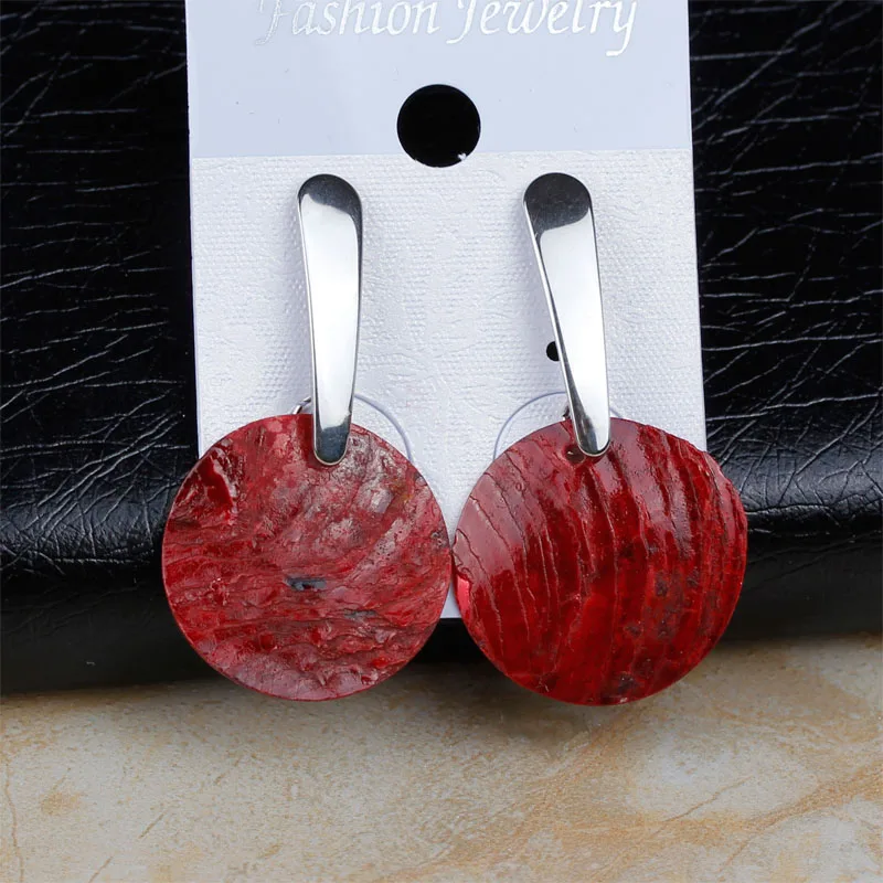 Чехол женский серьги круглые красные падения/модные подвески для Для женщин Шарм