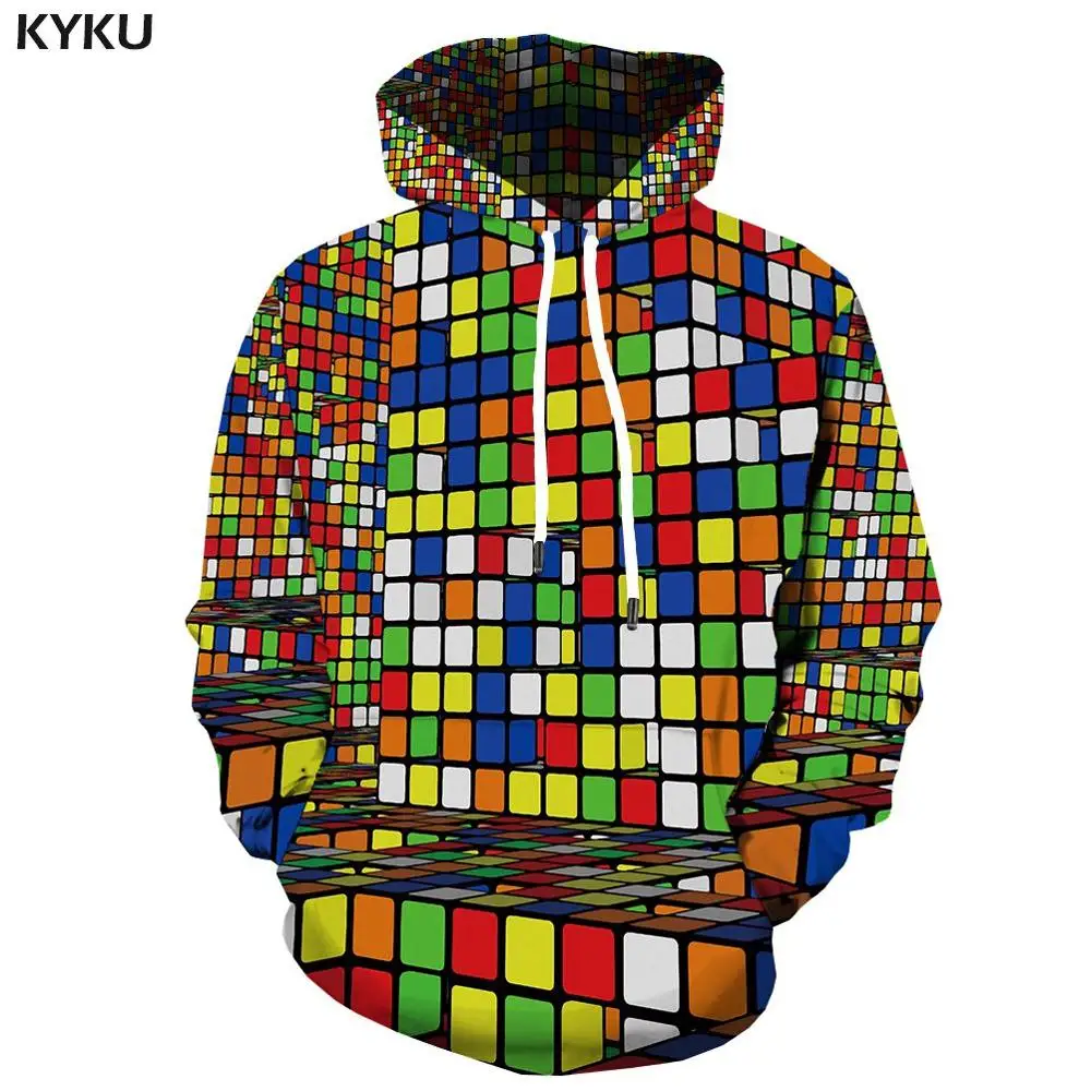 3d hoodies 06 KYKU, 3d толстовки, кубические толстовки Rubiks, мужские толстовки в квадрате, 3d Геометрическая Толстовка с капюшоном, аниме, черная толстовка с принтом, Повседневная Толстовка с капюшоном - Цвет: 3d hoodies 06