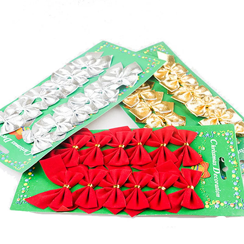 12 шт. классические с милым бантом для украшения елки рождественские дома Navidad