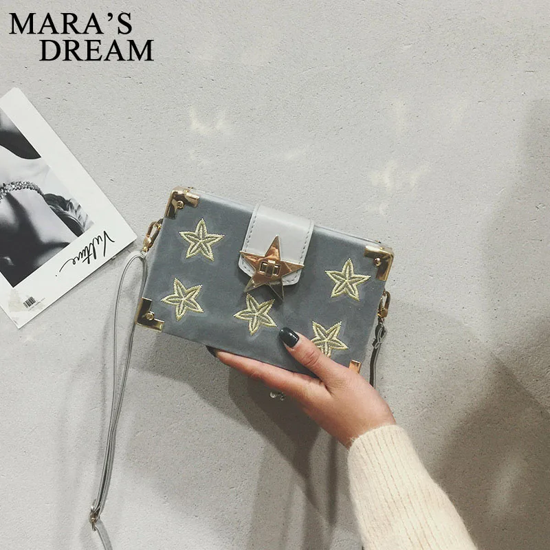 Женские сумки клатчи Mara's Dream 2018 модная однотонная велюровая сумка мессенджер со