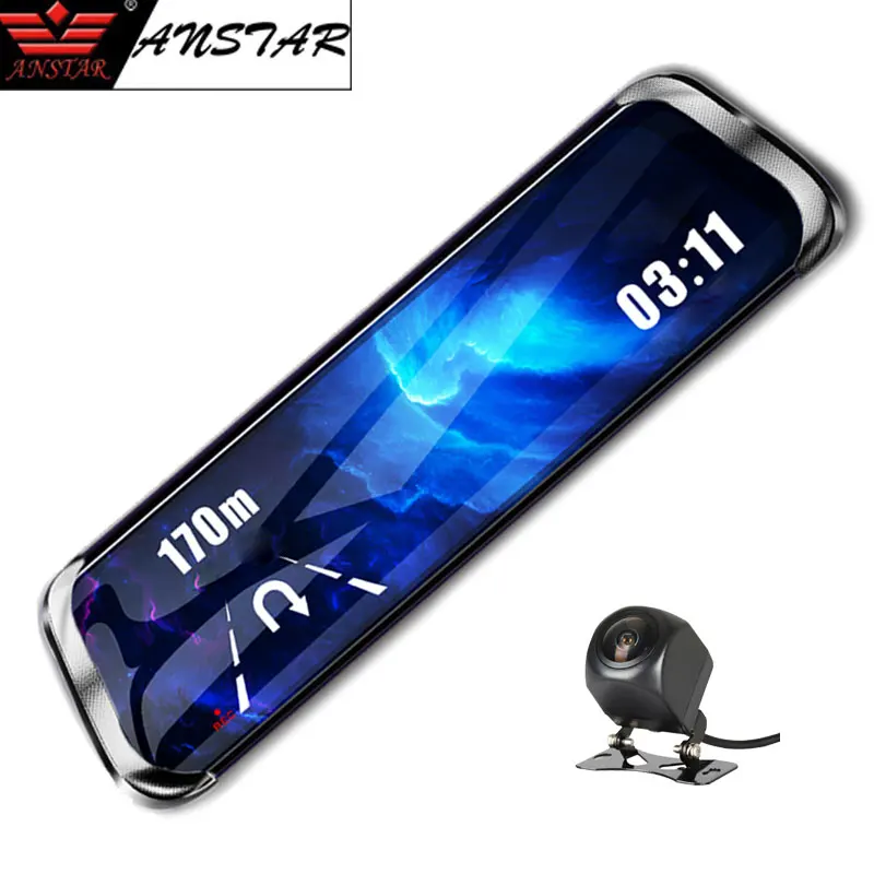 Anstar 10 дюймов сенсорный 4G зеркало заднего вида автомобиля dvr видео запись 1080P Android Dash Cam WiFi двойной объектив gps навигация авто камера