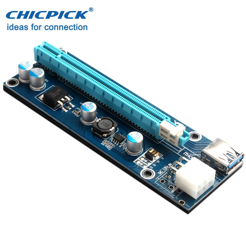 Chicpick VER006C PCIe Riser 1X к 16X USB 3.0 Express удлинитель для btc Eth GPU GTX 1080 ti графический карты