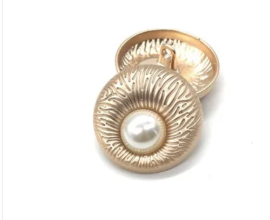 NO1 size 25mm gold Новинка, 10 шт., модная высококачественная металлическая жемчужная куртка с пуговицами, свитер, пуговицы, аксессуары, 25 мм - Цвет: NO1 size 25mm gold