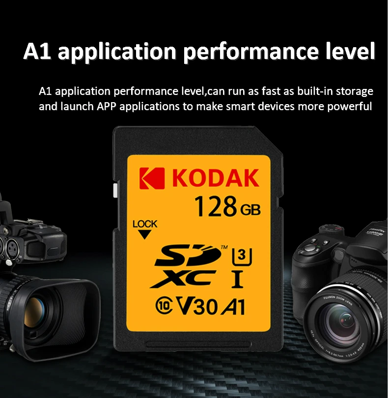 Карта памяти Kodak SD SDHC sd-карта 16 ГБ 32 ГБ 64 Гб 128 ГБ 256 ГБ SDXC C10 U3 U1 V30 UHS-I картао де карты памяти для камеры