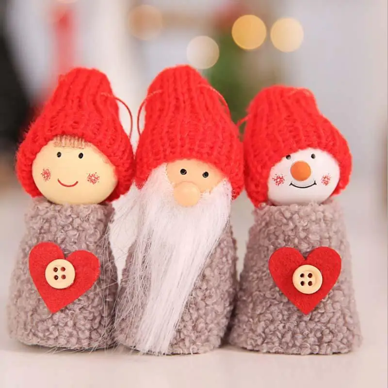 3pcs Navidad Creative Old Man Doll Natal New Year Christmas Tree Decorations White PineCone Ornaments Noel Home Z3 | Дом и сад