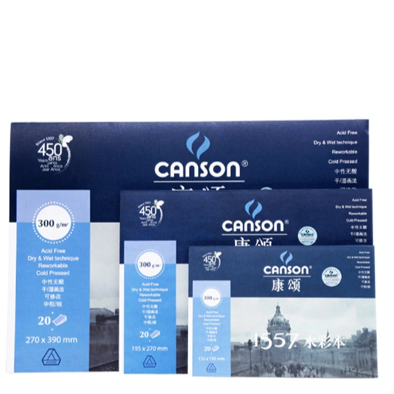 

Conson watercolor 1557 fine grain watercolor 300g beginner double-sided texture single-sided sealing paper art supplies