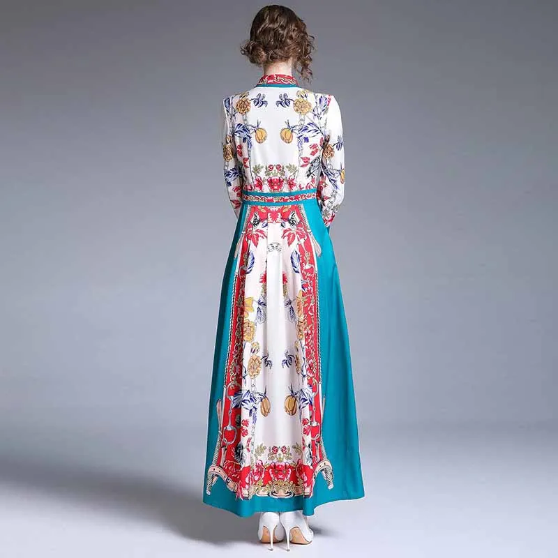 Винтаж рубашка длинное платье Лето 2019 г. для женщин с лацканами однобортный