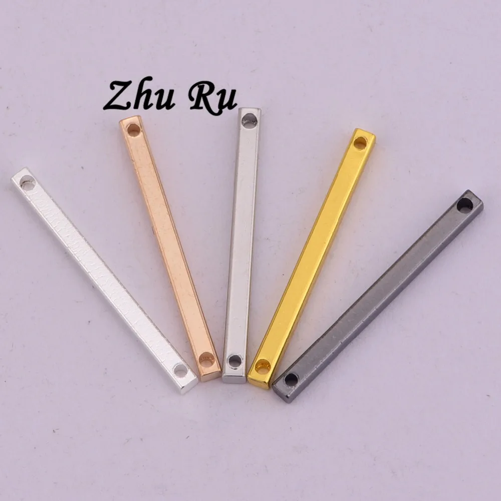 10 шт ZHU RU длинные с двумя концами планка шарма Подвески DIY ювелирные изделия для