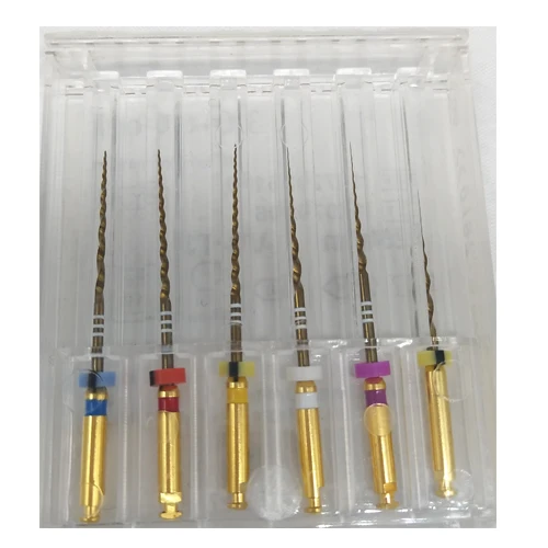 25MM Assorted 6 фото стоматологический, Эндодонтический Endo ProTaper Gold NITI файлы 25 мм Большой конусный Золотой Treament файл - Цвет: 25MM Assorted